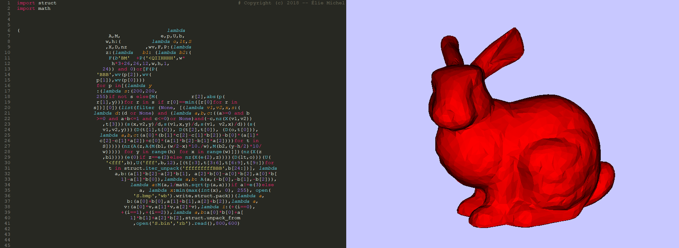 Obfuscated Python Bunny Calligram